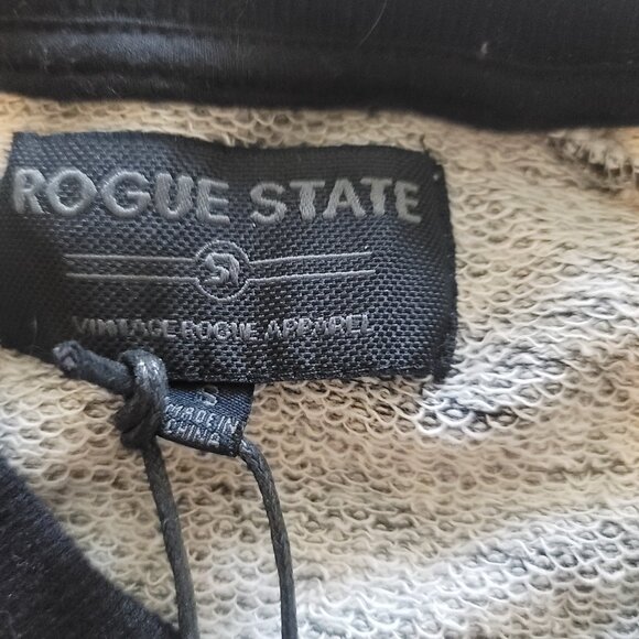 Rogue State Sweatshirt Gray Black Gray Classy Pullover With Zip Pockets Sz Small - Picture 5 of 5